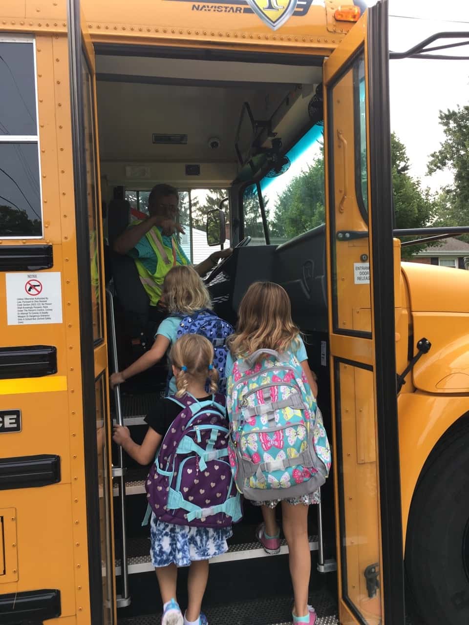 Gwen and Josie’s first day of kindergarten! They were excited, but also nervous and “a little scared,” as Gwen said at breakfast. I couldn’t get them to pose for many pictures, but they did climb right on the bus. I only cried once after they left.