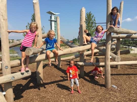 A hot, but fun Friday at the new naturescape at Summit Park.