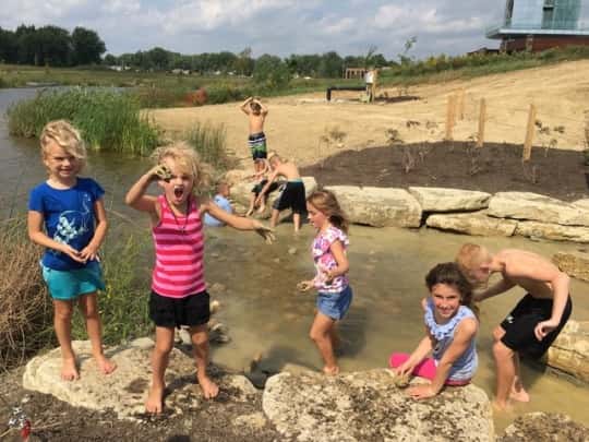 A hot, but fun Friday at the new naturescape at Summit Park.