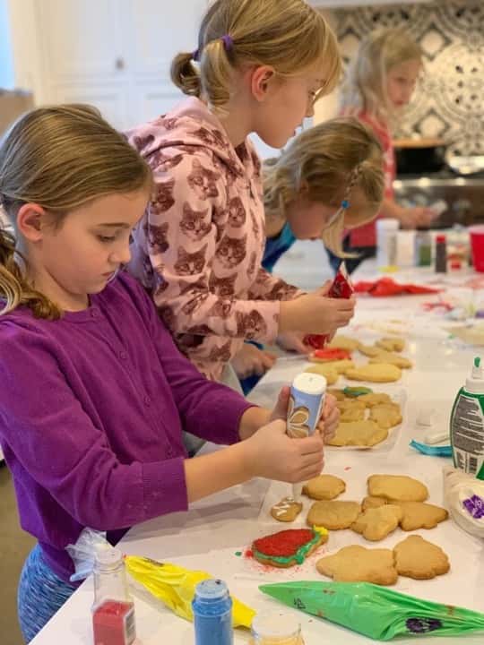 The girls had fun making cookies at Stella and Ruby’s house.