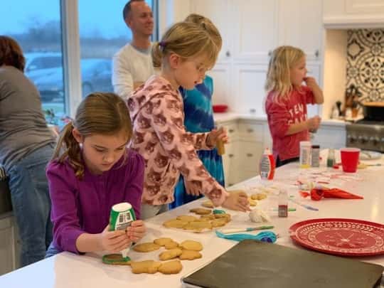 The girls had fun making cookies at Stella and Ruby’s house.