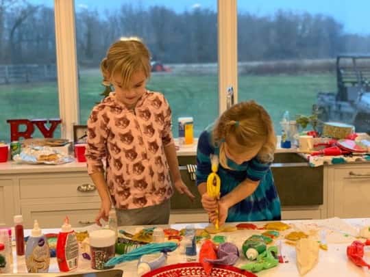 The girls had fun making cookies at Stella and Ruby’s house.
