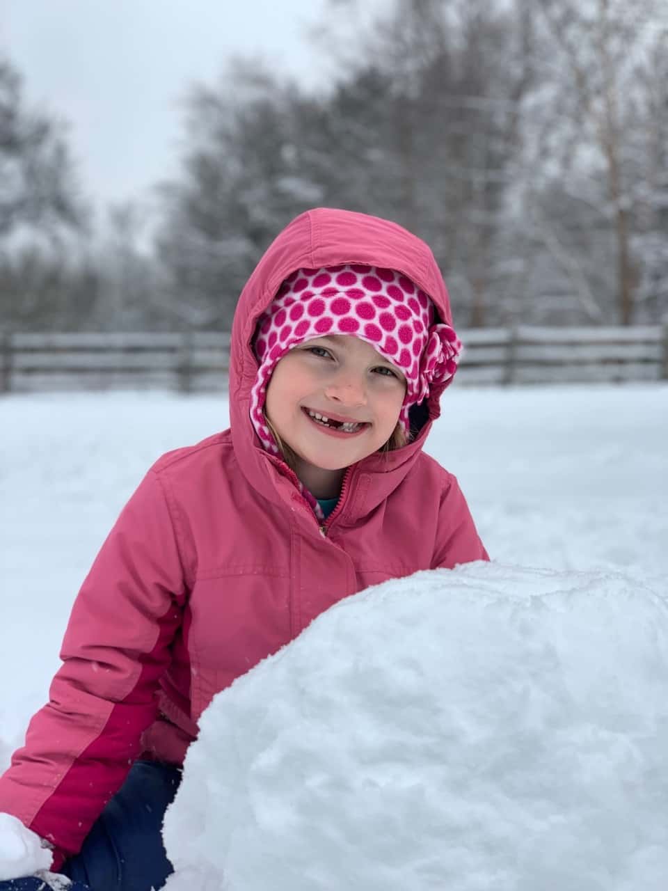 More snow! The girls built the BEST snowman!