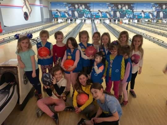 Our Brownies hosted Cosmic Bowling - sold out alley with 144 girls from 13 troops!