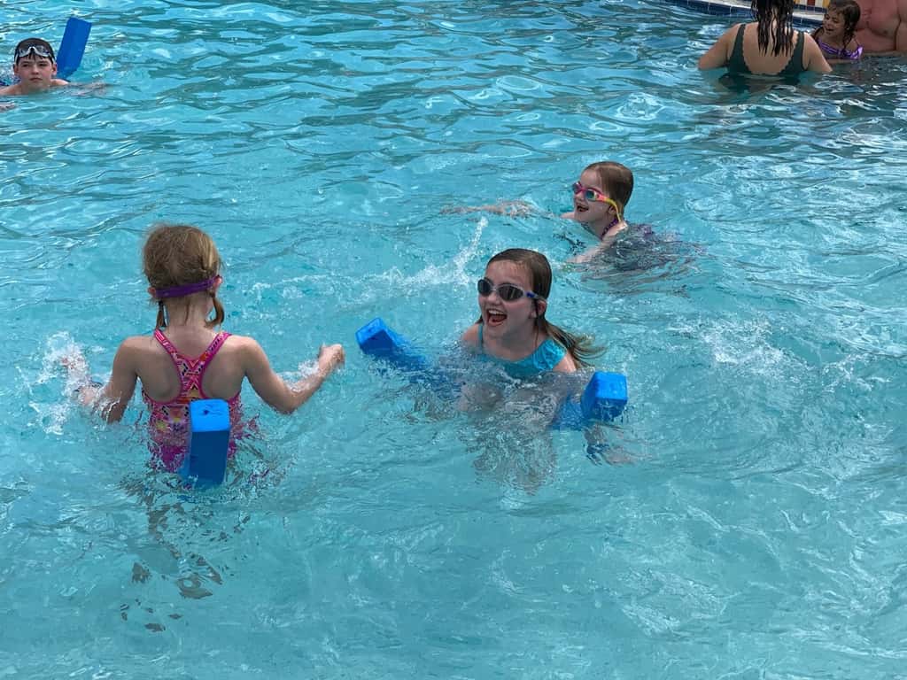 Our first day at Disney, a resort day at the Boardwalk Inn, was so much fun! The girls especially LOVED the water slide! (We talked Josie, our cautious rider, into trying it. Her reaction: “I actually liked that!” And then she rode it non-stop for an hour.)