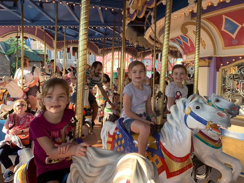 We had a magical day at Magic Kingdom. Abby and Gwen loved Big Thunder Mountain. Josie loved Buzz Lightyear’s Space Ranger spin, and got a big kick out of the Monsters Inc. Laugh Floor. The crowds were massive! With a three hour wait, we didn’t get to ride Seven Drawfs Mine Train, but we did get to ride almost everything else on our list and more. We were there first thing at rope drop and then stayed for the closing fireworks.