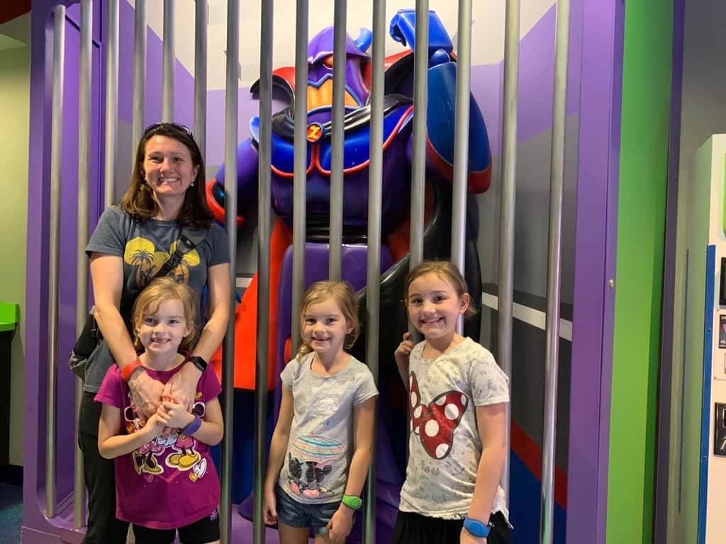 We had a magical day at Magic Kingdom. Abby and Gwen loved Big Thunder Mountain. Josie loved Buzz Lightyear’s Space Ranger spin, and got a big kick out of the Monsters Inc. Laugh Floor. The crowds were massive! With a three hour wait, we didn’t get to ride Seven Drawfs Mine Train, but we did get to ride almost everything else on our list and more. We were there first thing at rope drop and then stayed for the closing fireworks.