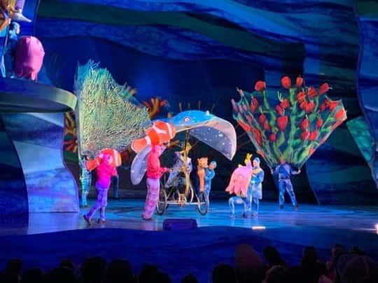 A few more Animal Kingdom photos. Gwen and Abby loved riding the Expedition Everest roller coaster. We all enjoyed the Finding Nemo musical, especially since it got us off our feet, out of the afternoon sun, and away from the massive crowds for a bit.