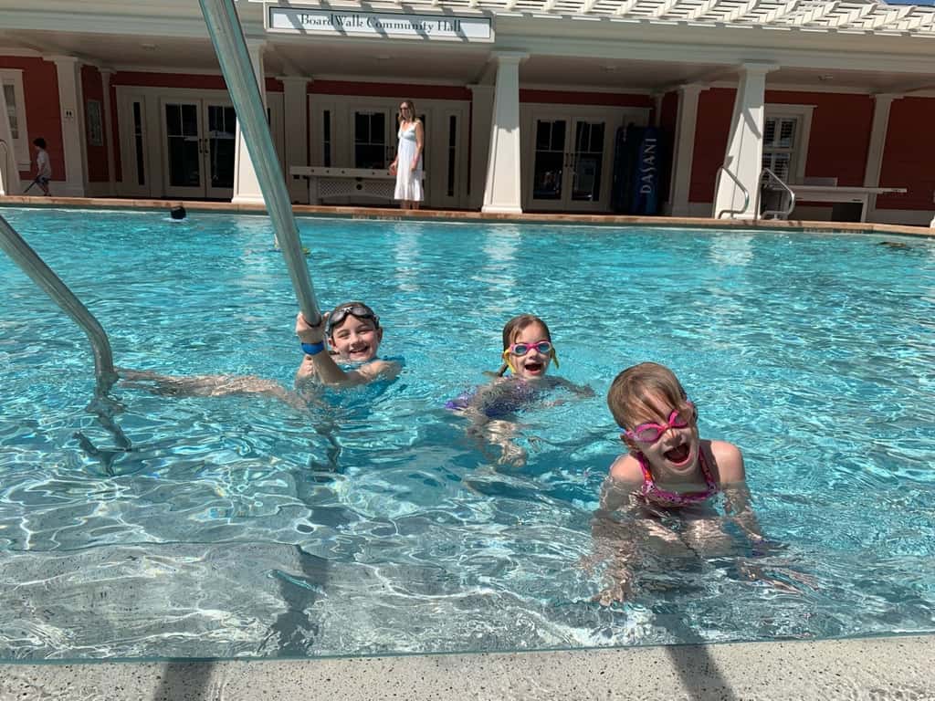 Thanks to a pool “maintenance issue,” we had a fun last morning exploring our community hall and pool, and pool-hopping at the Disney Beach & Yacht Club!