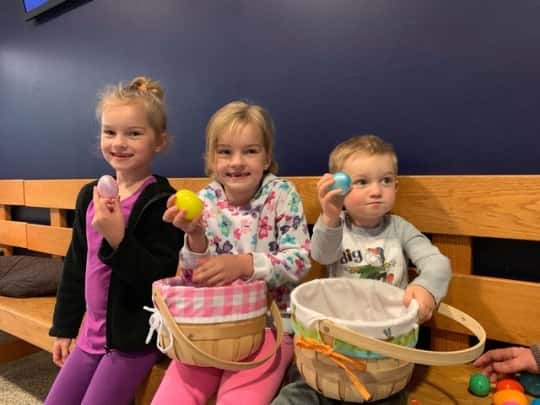 Big day! Easter egg hunt fun AND a new baby!