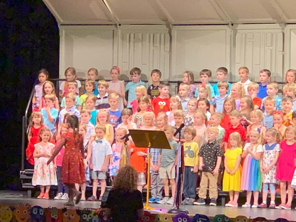 Celebrating 50 years of Sesame Street - Gwen and Josie’s kindergarten musical. (They’re on the left, in the top row.)