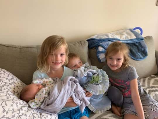 Gwen and Josie loved holding baby Nickolas James.