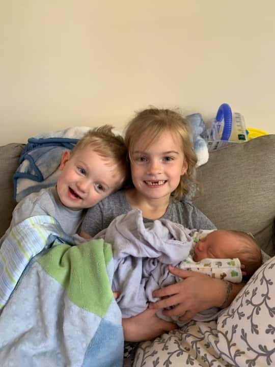 Gwen and Josie loved holding baby Nickolas James.