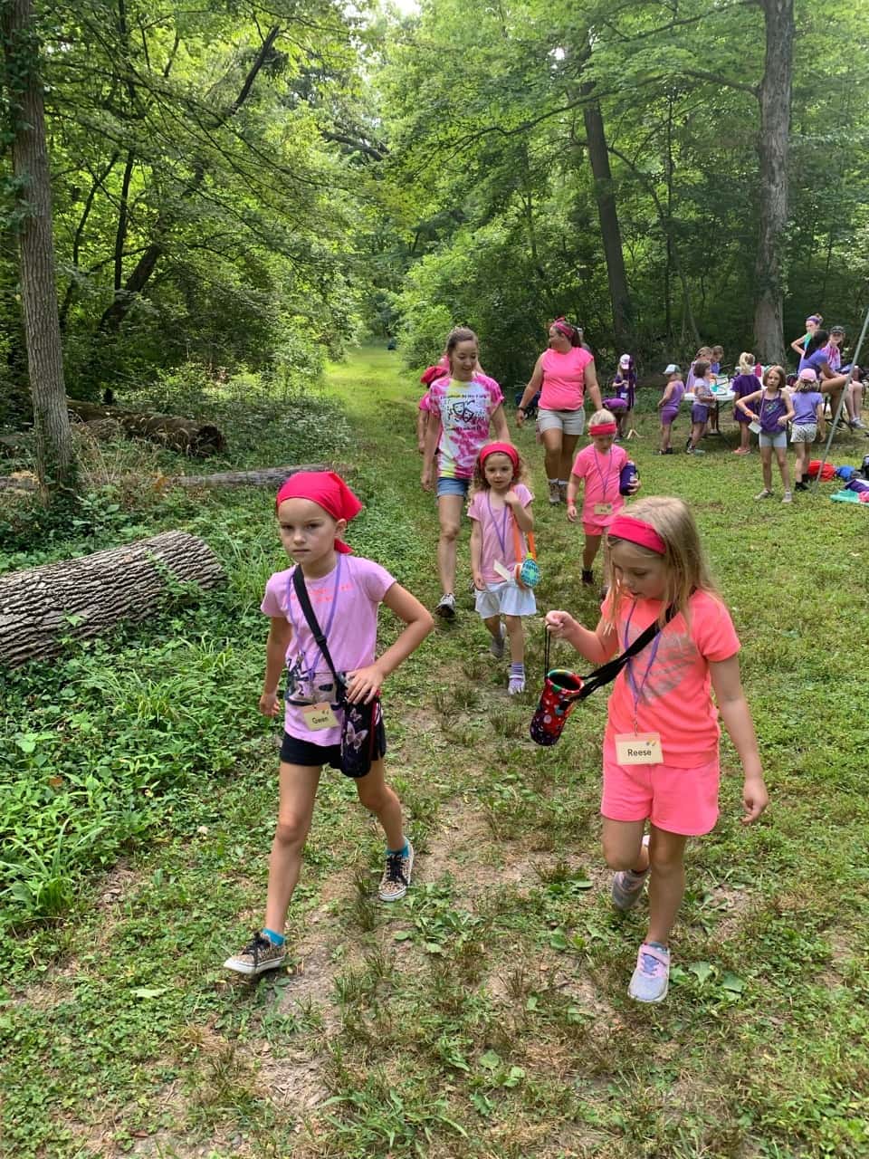 We all had an awesome first day at Girl Scout camp! Abby adventured with some friends and other leaders in the green unit, while I led Gwen and Josie in the pink unit.