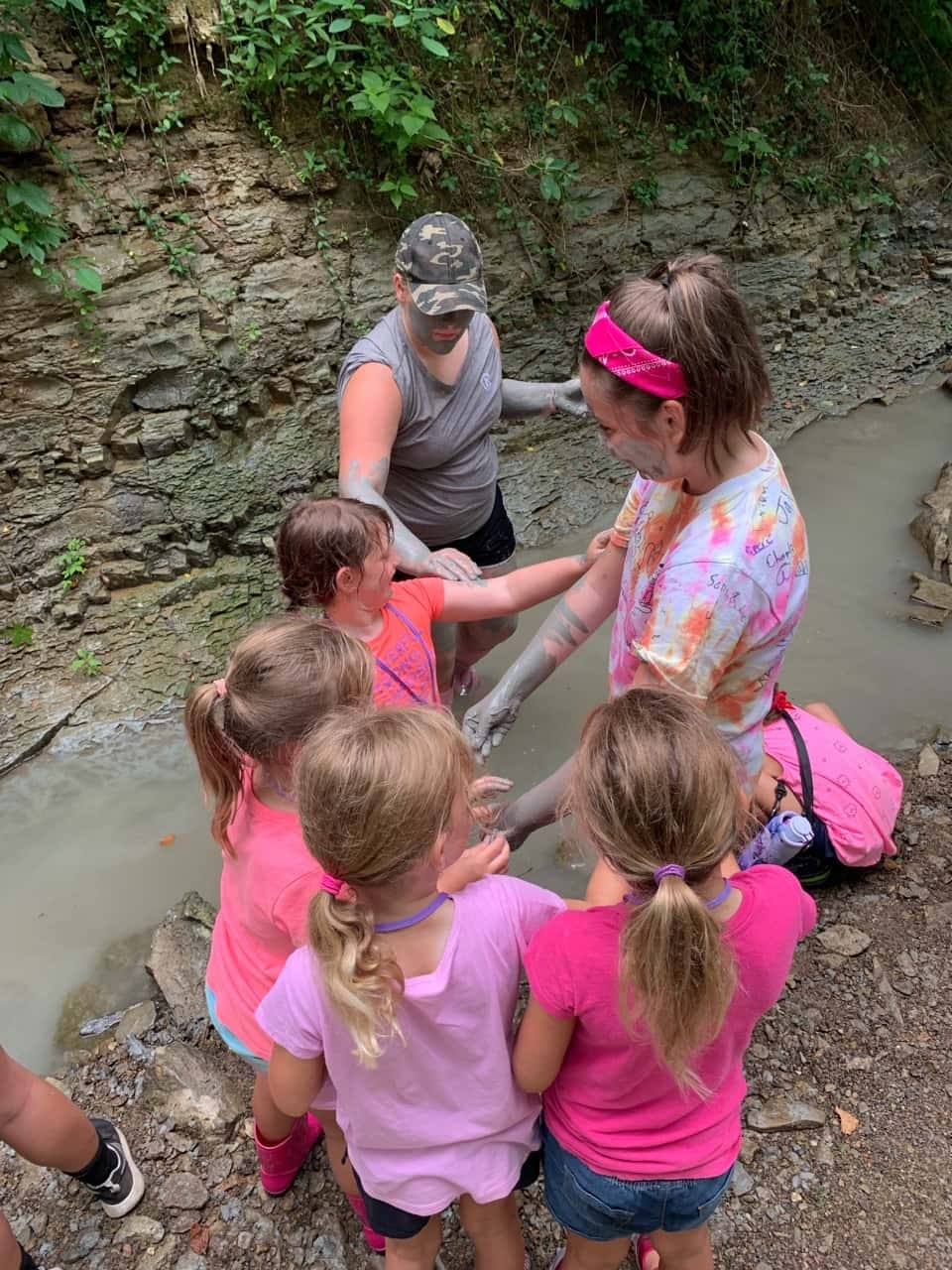 We all had an awesome first day at Girl Scout camp! Abby adventured with some friends and other leaders in the green unit, while I led Gwen and Josie in the pink unit.