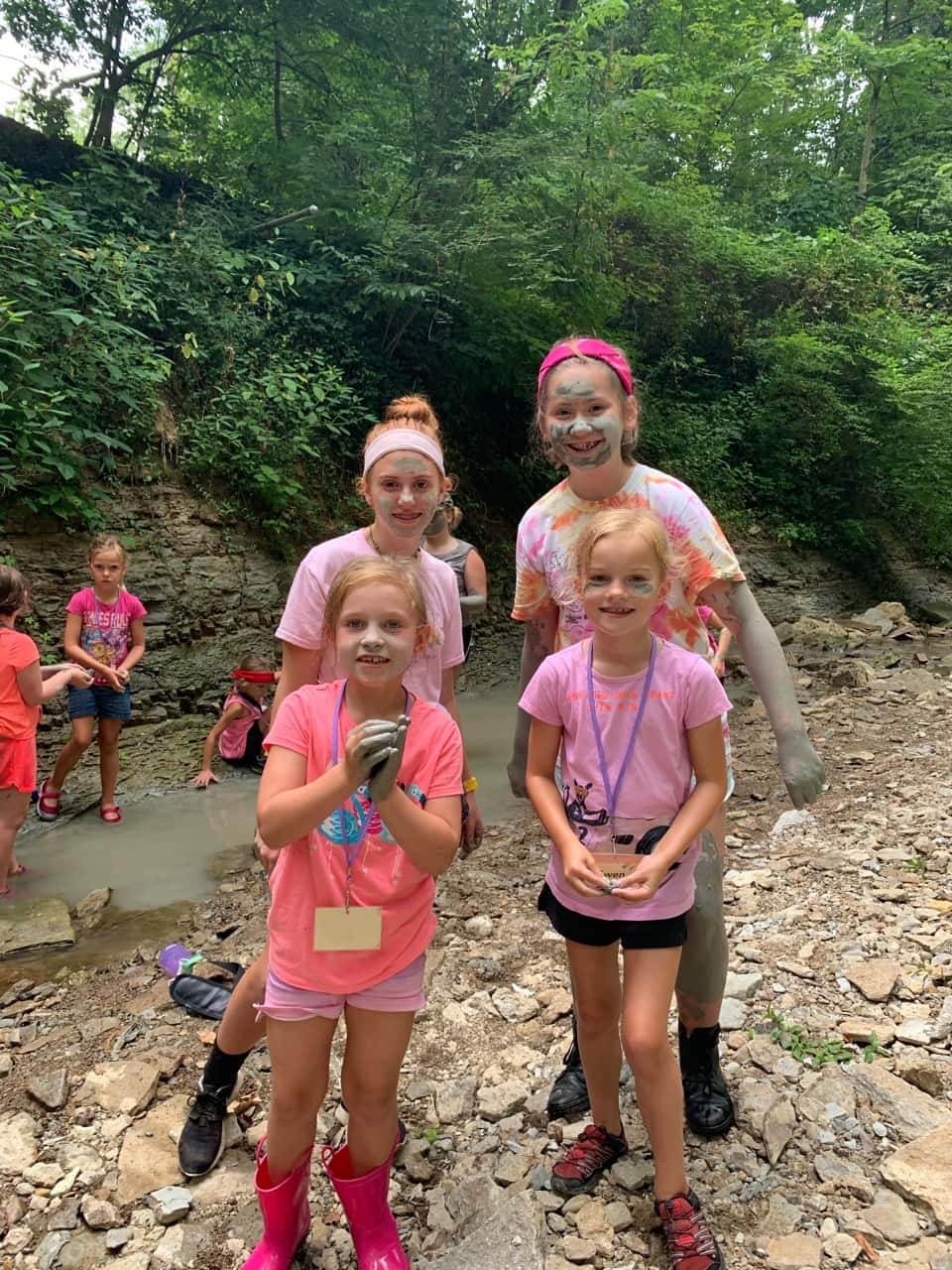 We all had an awesome first day at Girl Scout camp! Abby adventured with some friends and other leaders in the green unit, while I led Gwen and Josie in the pink unit.