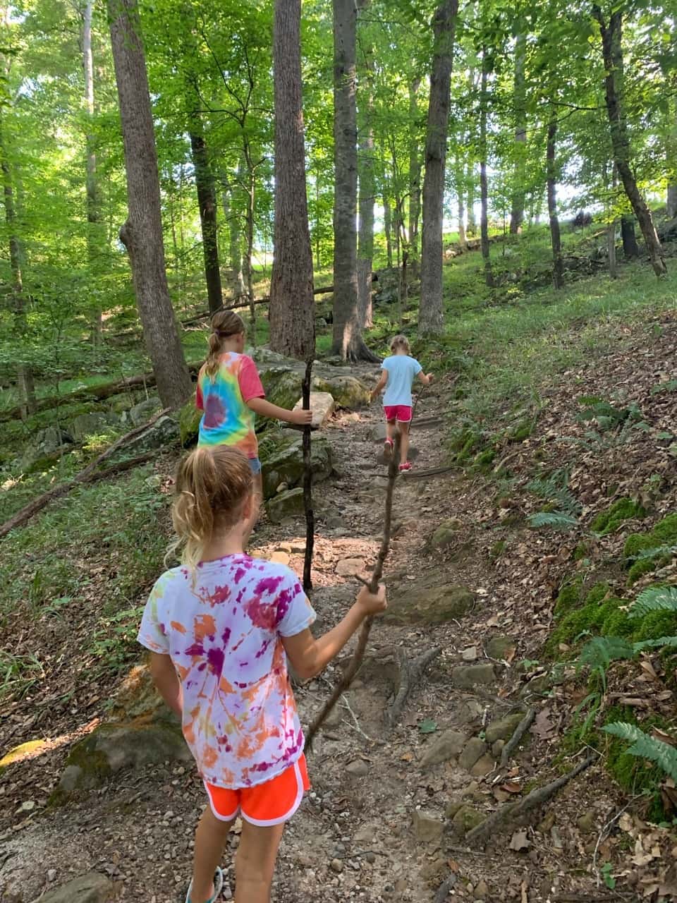 Our quick overnight trip to Mammoth Cave and the Kentucky Horse Park was so much fun! Although Gwen and Josie weren’t quite ready to tour a cave for two hours, Abby and John loved their historic cave tour. (We enjoyed the Sloan’s Pond walk led by a park ranger.) So many great hikes, and they were sworn in as Junior Rangers!