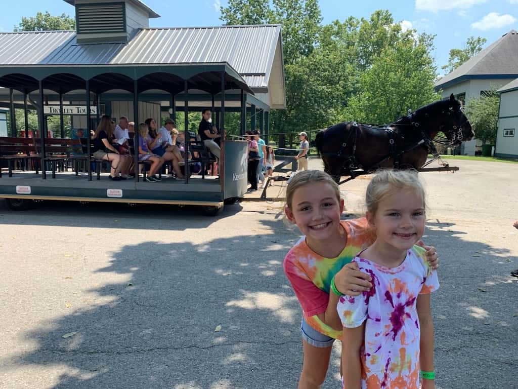 The highlight of the Kentucky Horse Park was definitely that Abby got to ride her first horse! We went on a trail ride while Gwen and Josie rode ponies at the corral.