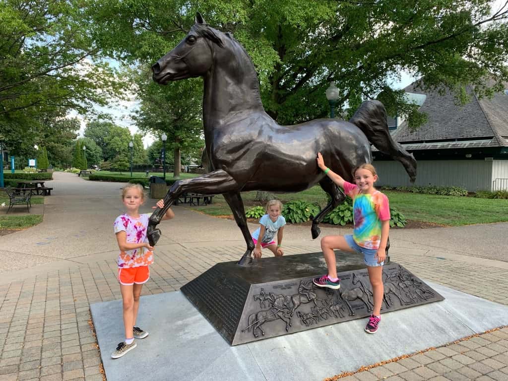 The highlight of the Kentucky Horse Park was definitely that Abby got to ride her first horse! We went on a trail ride while Gwen and Josie rode ponies at the corral.