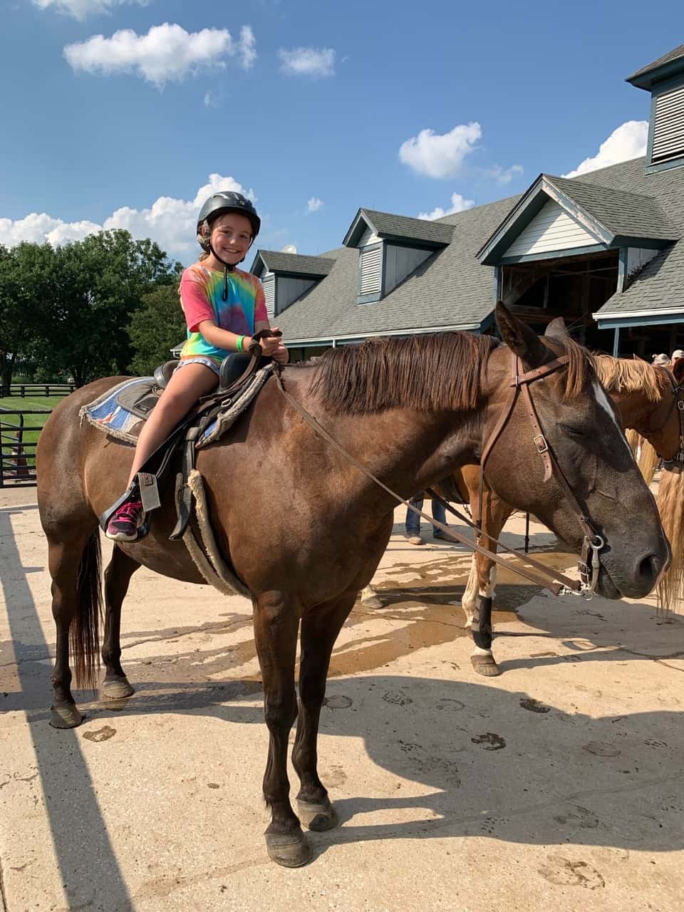 The highlight of the Kentucky Horse Park was definitely that Abby got to ride her first horse! We went on a trail ride while Gwen and Josie rode ponies at the corral.