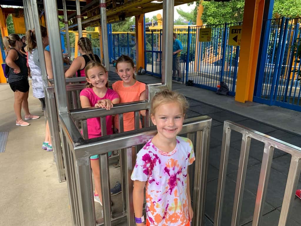 Summer Adventure list: Kings Island! It rained on us, but we still had a blast! Our girls were adventurous. Josie rode her first roller coaster, and loved it! Abby rode Drop Tower and every roller coaster except Diamondback and the Beast, but missed those only because we ran out of time. Gwen tried both the Racer and Adventure Express, her first two coasters outside Snoopy Land.