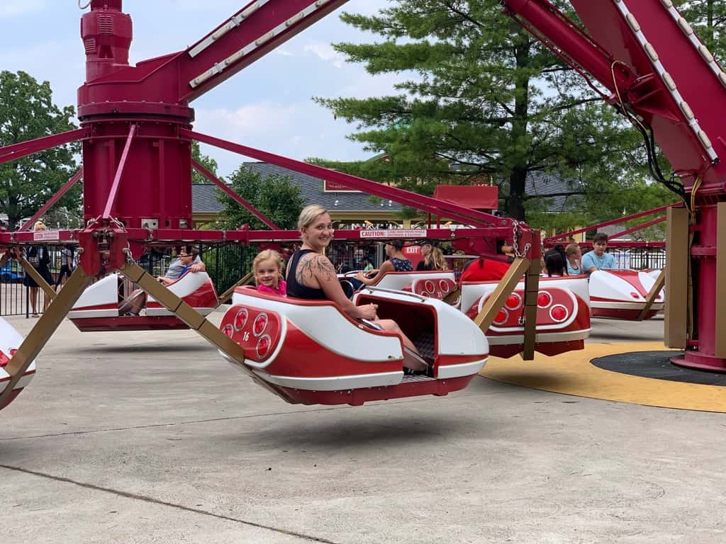 Summer Adventure list: Kings Island! It rained on us, but we still had a blast! Our girls were adventurous. Josie rode her first roller coaster, and loved it! Abby rode Drop Tower and every roller coaster except Diamondback and the Beast, but missed those only because we ran out of time. Gwen tried both the Racer and Adventure Express, her first two coasters outside Snoopy Land.