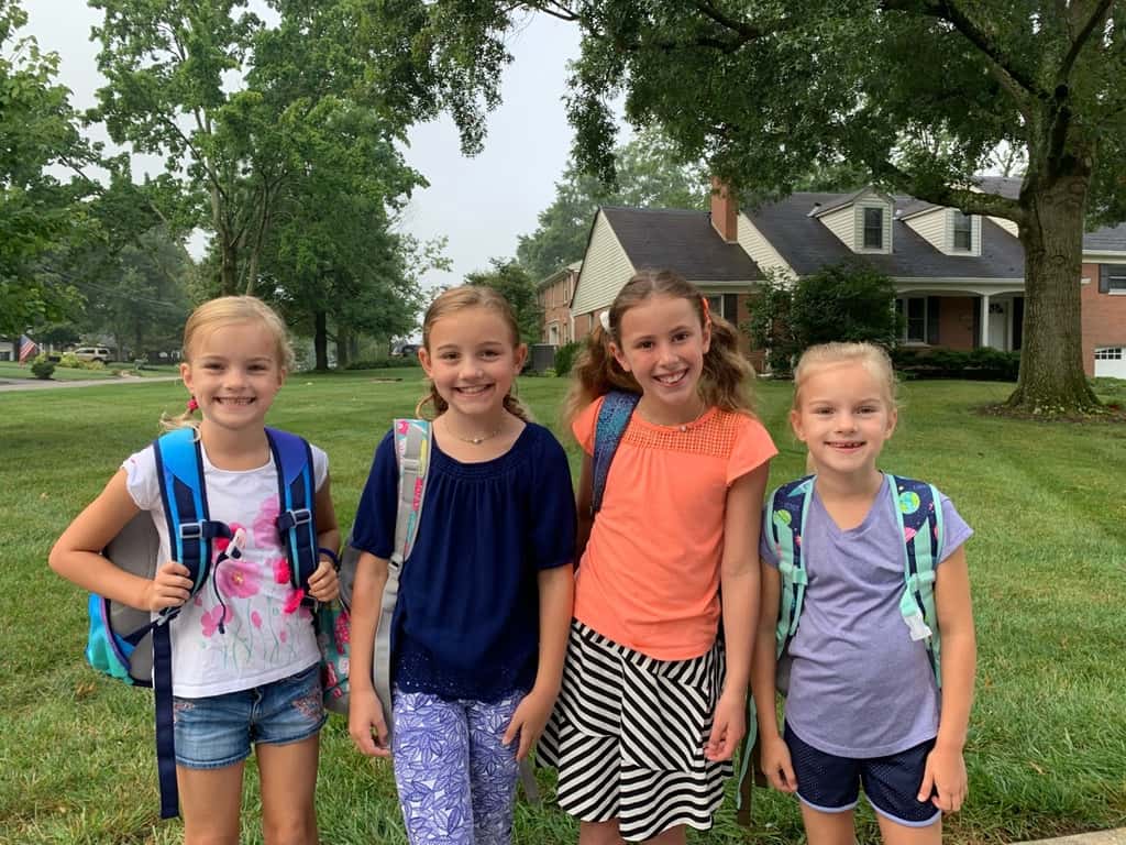 They were so excited about their first day of first and fourth grade!