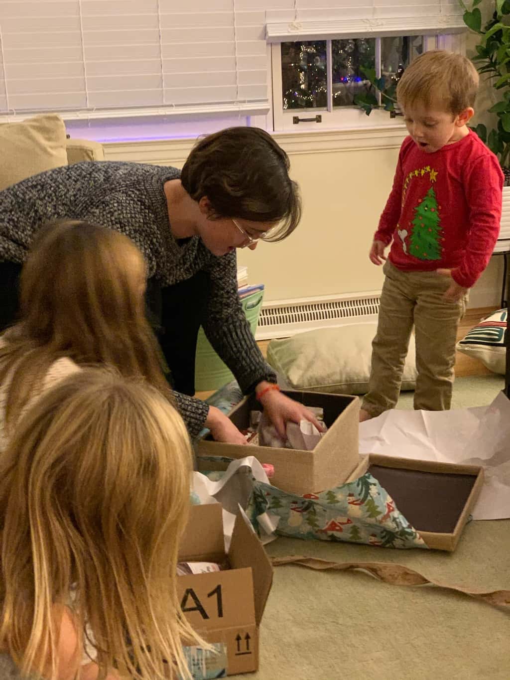 Christmas Eve: Abby’s new rules for the gift grab were a hit!