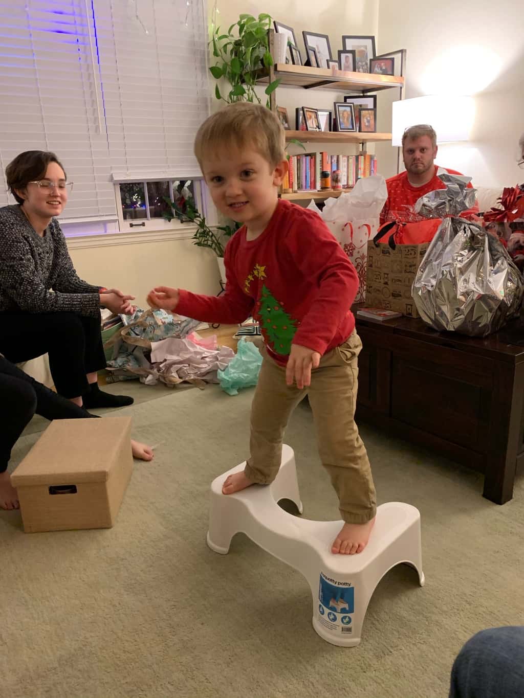 Christmas Eve: Abby’s new rules for the gift grab were a hit!