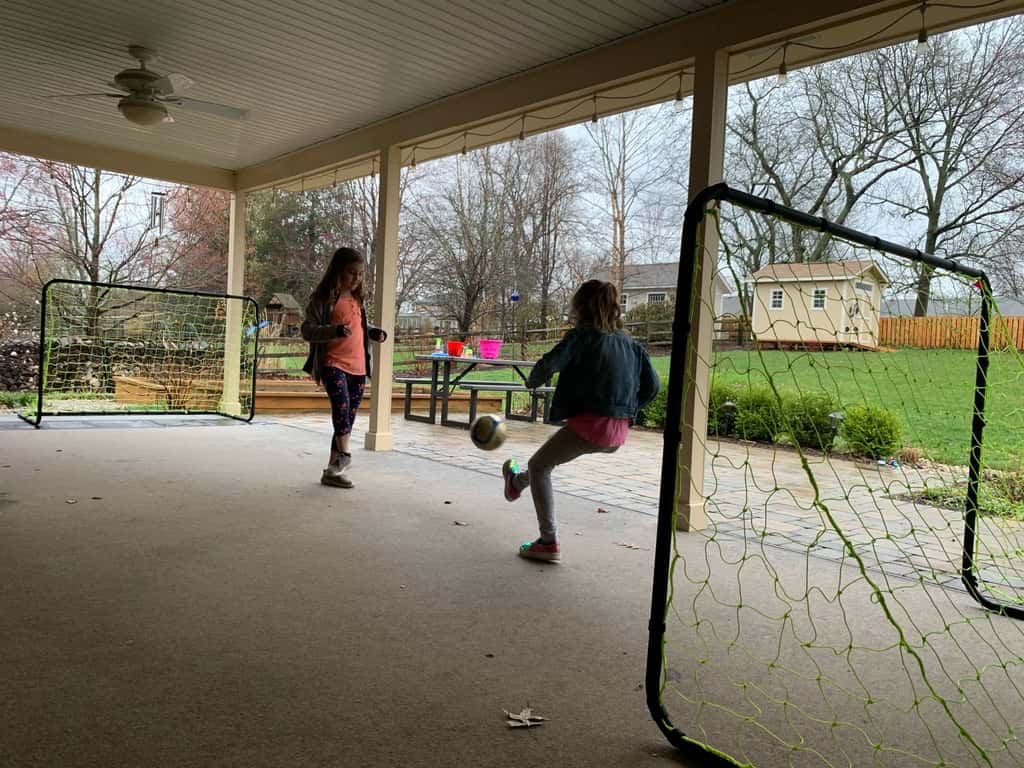 Social distancing days 3 & 4: our homeschooling schedule has begun! Lots of walks and some soccer helps fill our days. Wish the rain would stop!