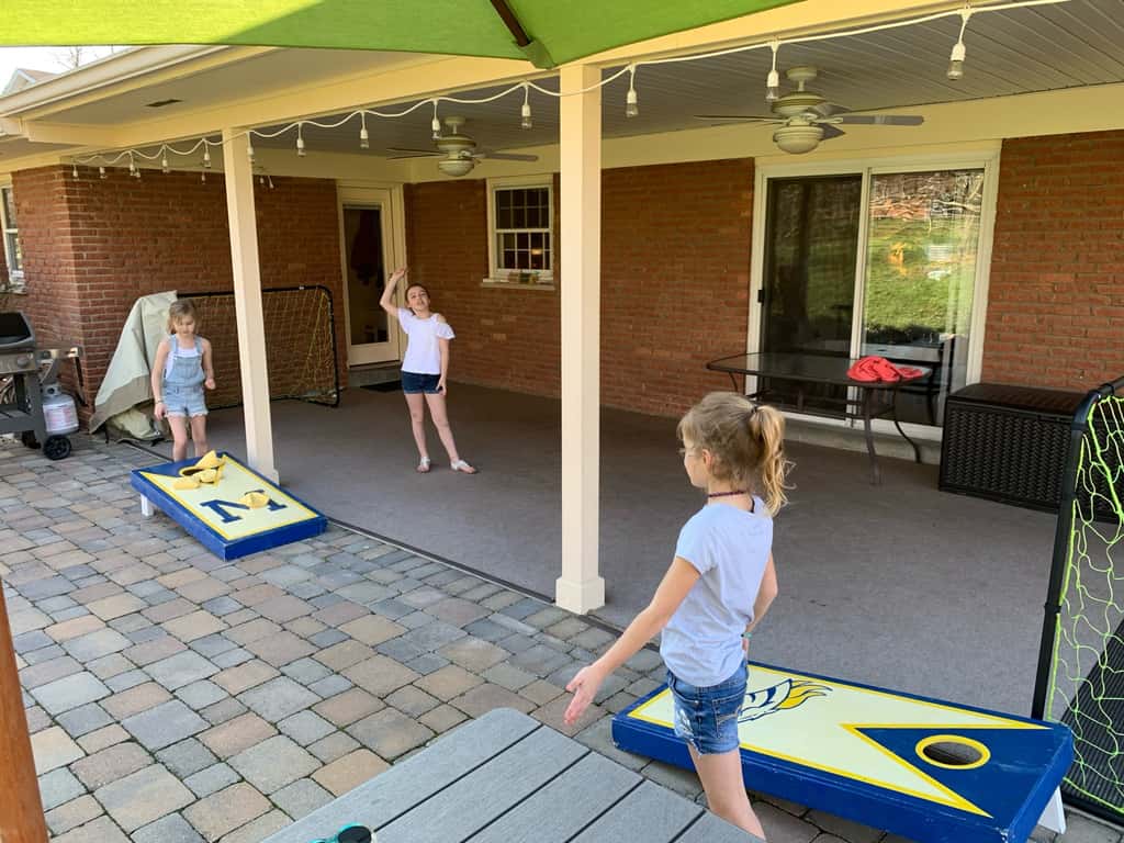 More hiking, cornhole games, soccer, trampoline jumping, walks, cooking, baking, making homemade ice cream, gardening, and creating “coronavirus lemonade stand” plans filled our past few days. Thank goodness for our nice weather!