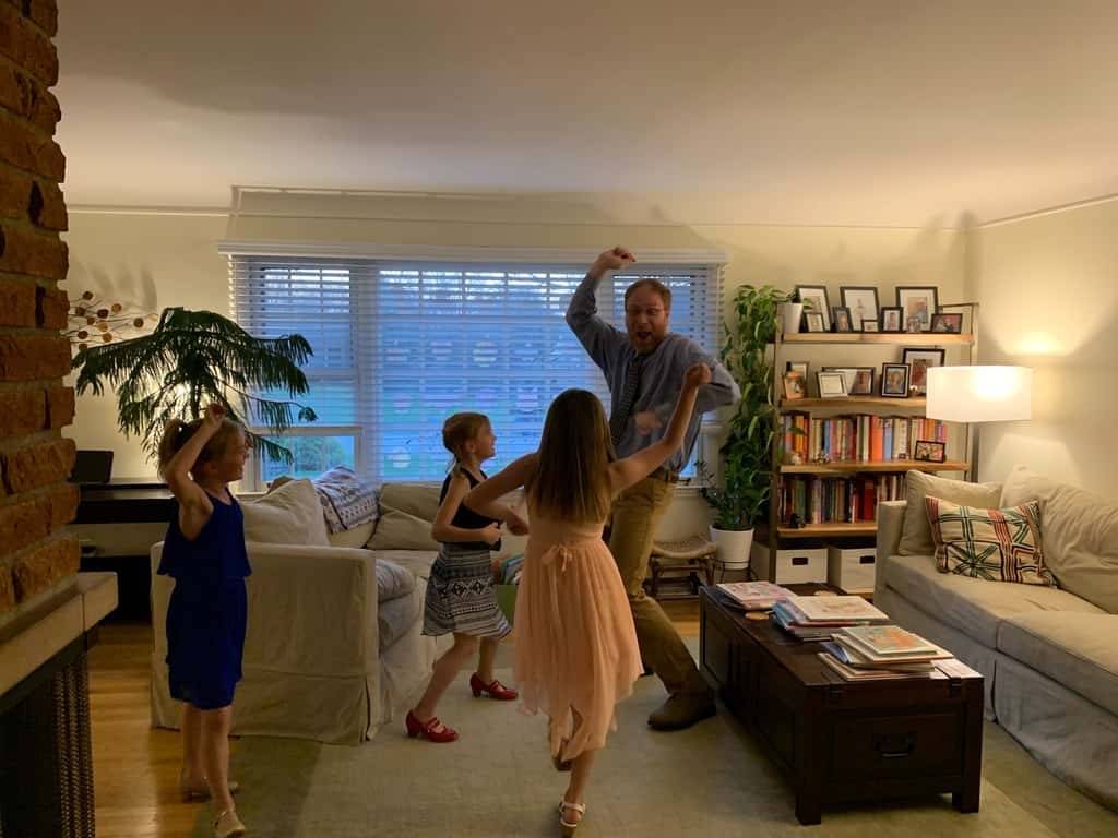 Tonight was supposed to be the Father-Daughter dance. They decided to get dressed up and have their own dance party!