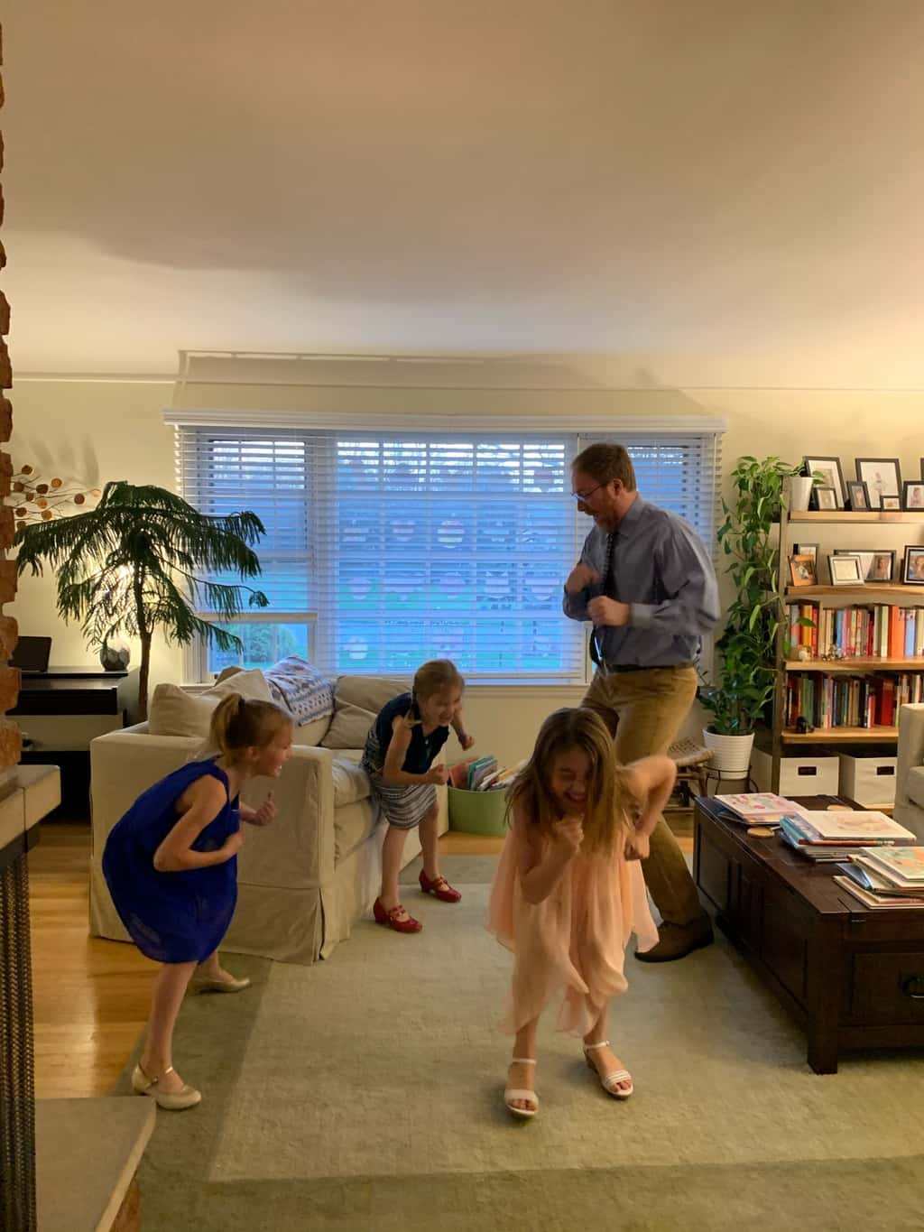 Tonight was supposed to be the Father-Daughter dance. They decided to get dressed up and have their own dance party!