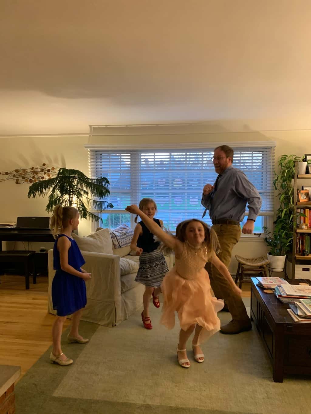 Tonight was supposed to be the Father-Daughter dance. They decided to get dressed up and have their own dance party!